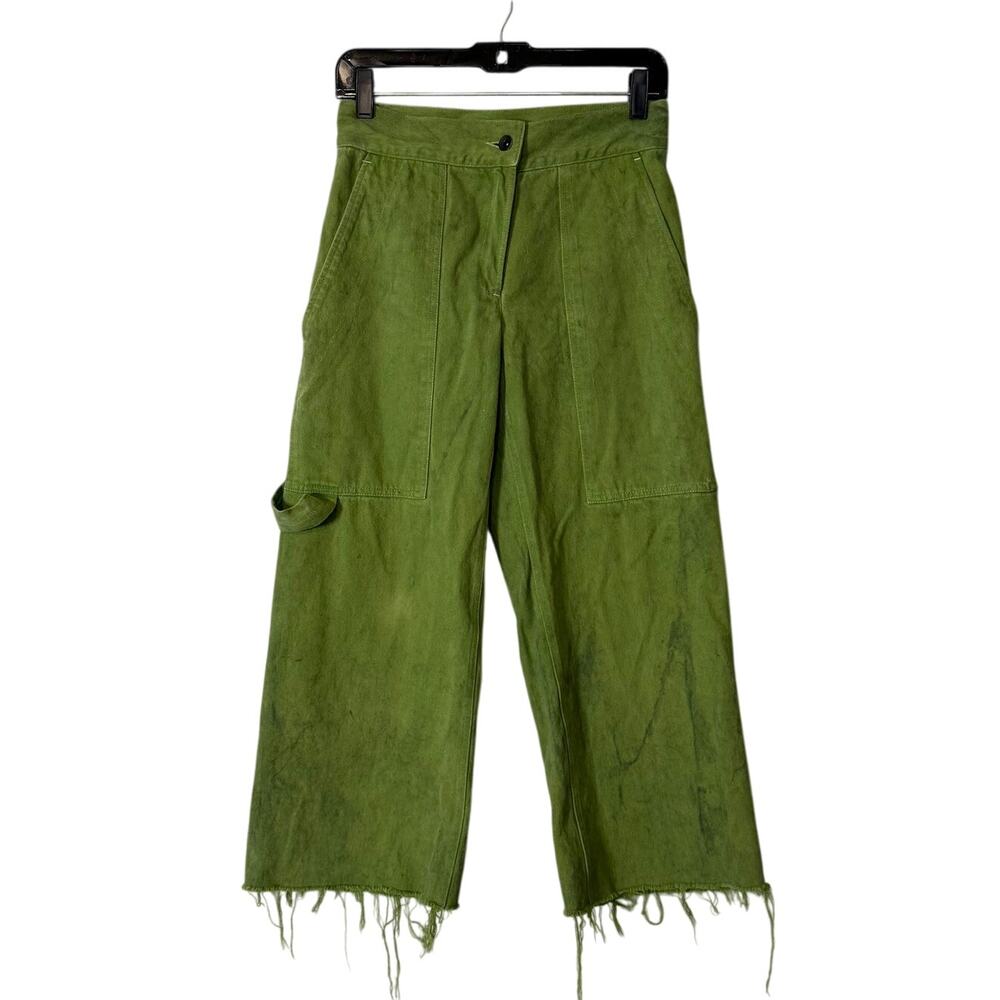 Assembly New York Crop Simple Green Wide Leg Pant Small